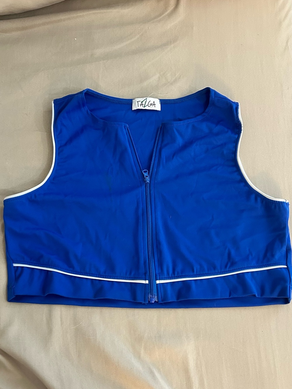 Women's Royal Blue Zip-Front Crop Top